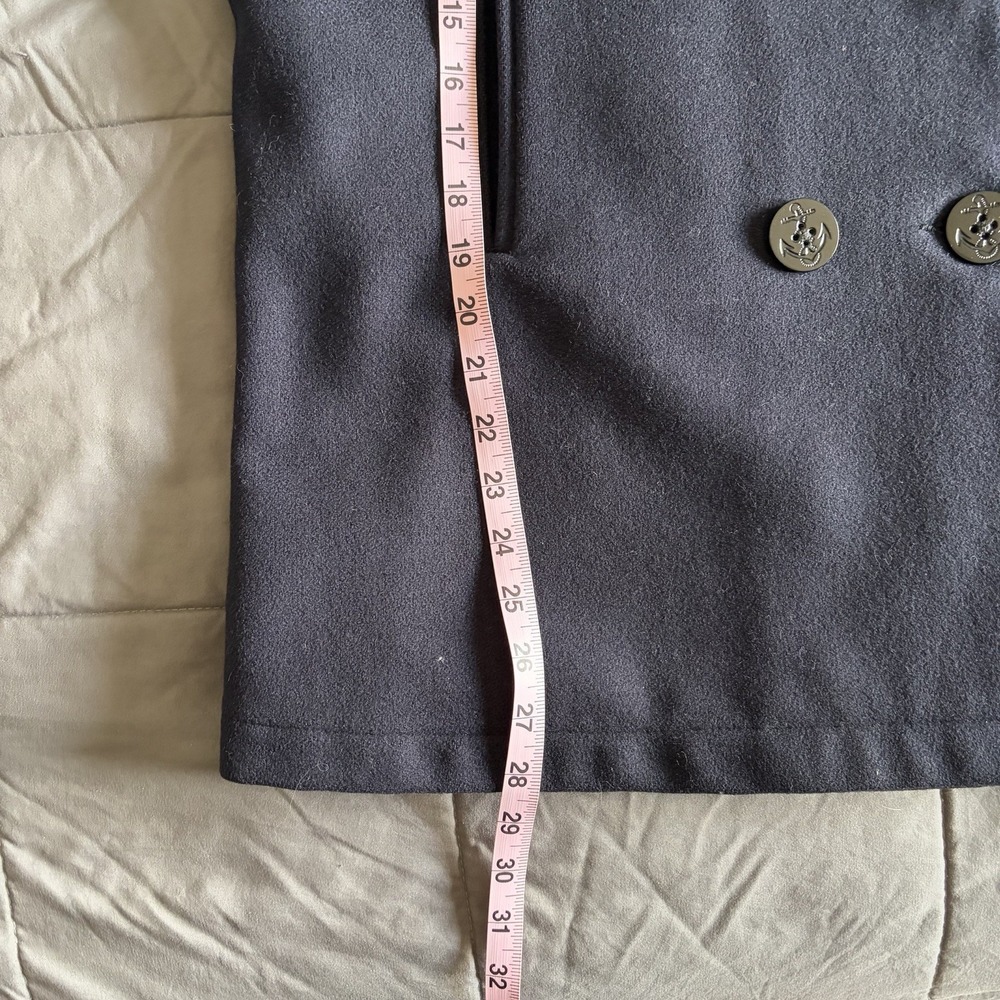 VTG Lands End Womens Size 16 100% Pure Wool Navy Peacoat Nautical USA Preppy - Picture 8 of 13